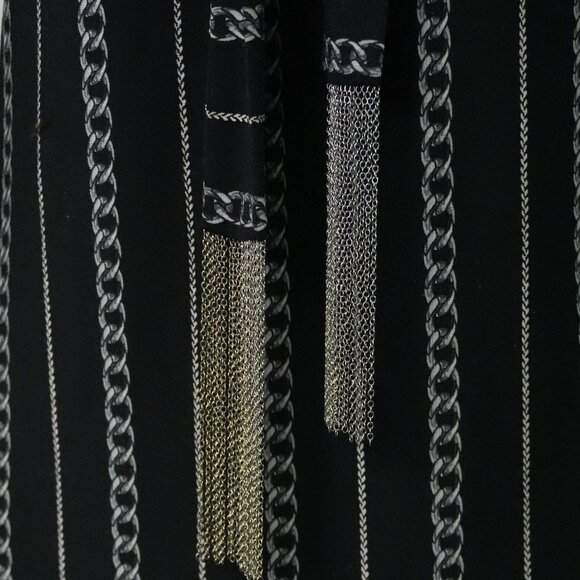 Michael Kors Womens XL Black Midi Dress Chains Pattern and Hardware GUC - Picture 3 of 12